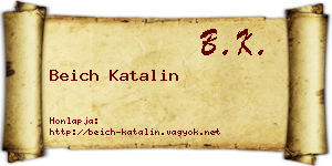 Beich Katalin névjegykártya