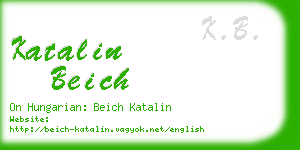 katalin beich business card